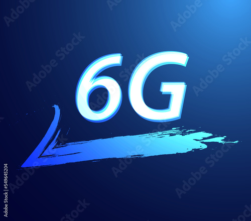 Abstract technology digital futuristic concept 6g sixth generation wireless communication technology network connection high speed internet communication on a modern background