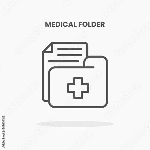 Medical Folder icon vector illustration line style. Great design for web, app and more. Editable Stroke and pixel perfect.