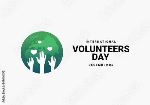 International volunteers day background celebrated on december 5. photo