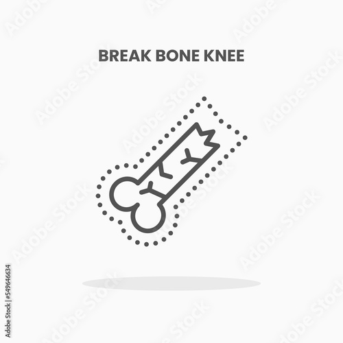 Break Bone Knee icon vector illustration line style. Great design for web, app and more. Editable Stroke and pixel perfect.
