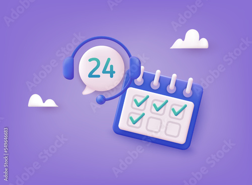 Call center, online customer support. Contact Us Customer Service For Personal Assistant Service, Person Advisor and Social Media Network. 3D Web Vector Illustrations.
