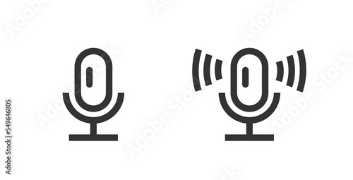 Microphone icon pictogram line outline linear art vector or mic symbol as radio podcast and voice over sound record ui icon graphic design, speaker assistant clipart cut out silhouette simple image