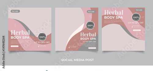 Cosmetics social media posts set