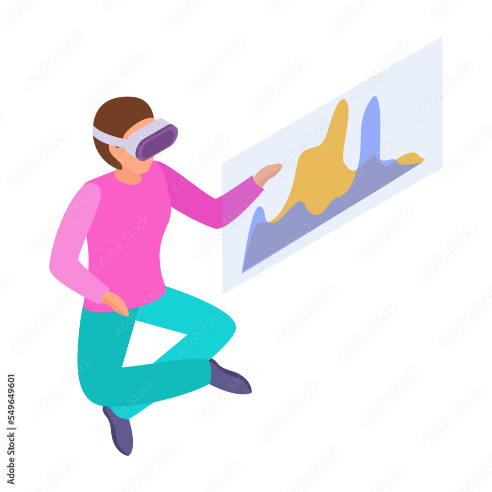 Obraz premium VR Graph Isometric Composition