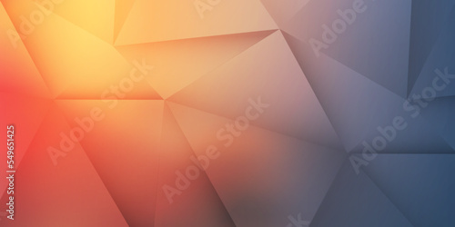 Brown, Yellow, Red and Blue 3D Glowing Triangles, Modern Style Glowing Geometric Shapes Pattern, Abstract Futuristic Vector Background, Texture Design, Vector Template