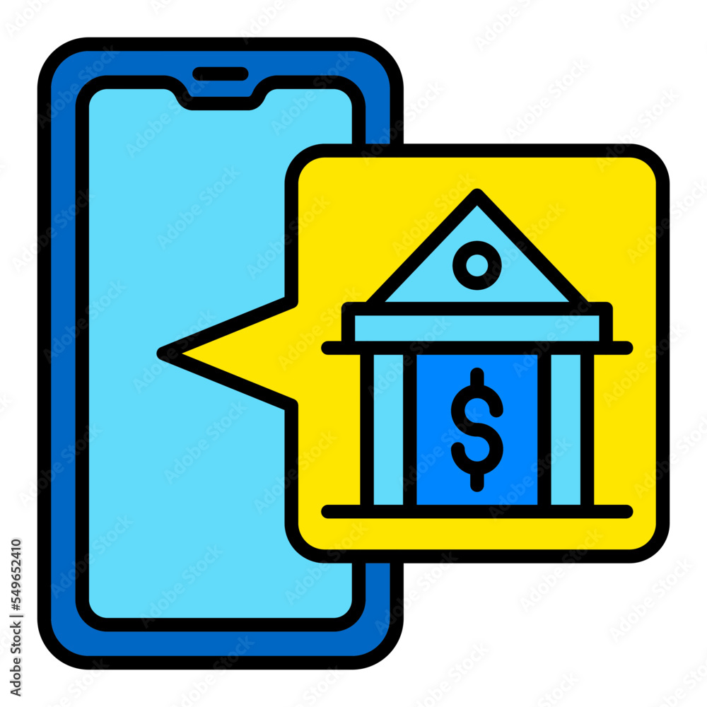 Online Banking Filled Line Icon Online Banking Filled Line Icon