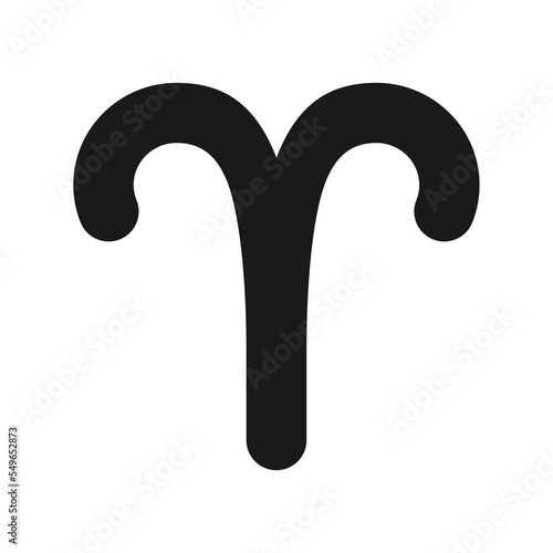 Aries black glyph icon. Fire zodiac sign. Astrological ram. Birth constellation. Horoscope personality type. Silhouette symbol on white space. Solid pictogram. Vector isolated illustration