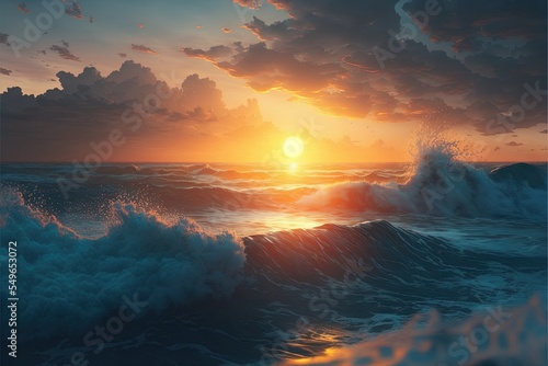 Illustration about natural landscapes. Made by AI.