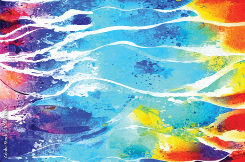colorful abstract water painting background