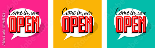 Come in we're open