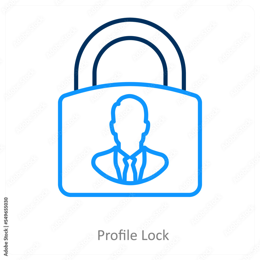 profile lock and account icon concept profile lock and account icon concept