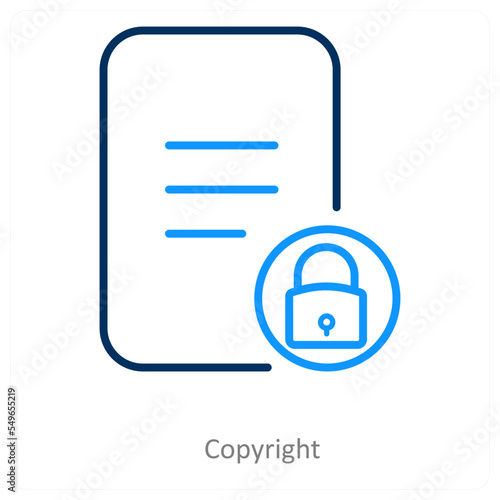 copyright and security icon concept
