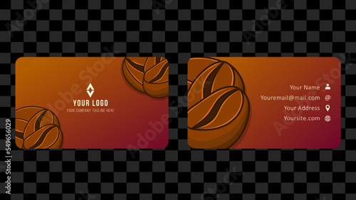 Brown Coffee Bean Name Card and Business Card Template Design Abstract Background EPS 10 Vector