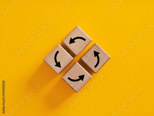 Vicious circle in business or life concept. Routine, comfort zone and inertia in everyday procedures and processes.