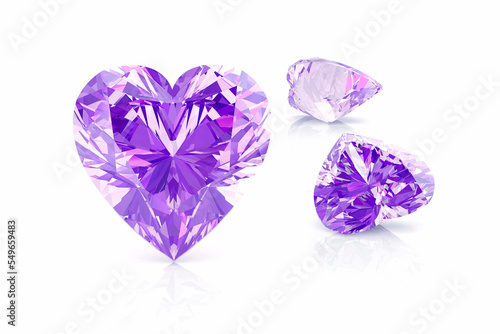 Beautiful gems on a white background   3D rendering