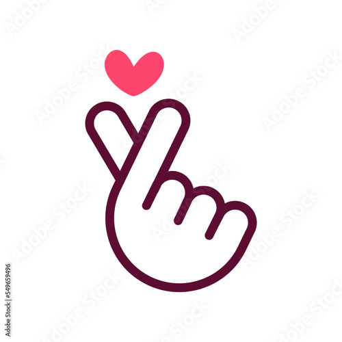Finger heart korean love sign vector design illustration