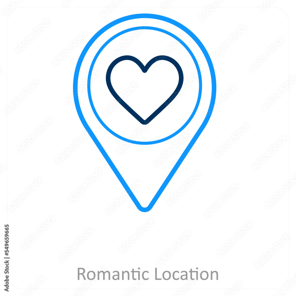 Romantic Location and location icon concept Romantic Location and location icon concept