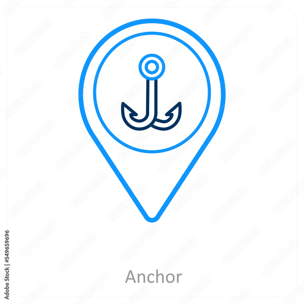 Anchor and location icon concept Anchor and location icon concept