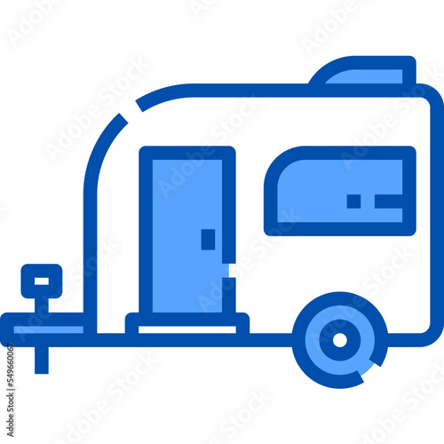Caravan blue outline icon