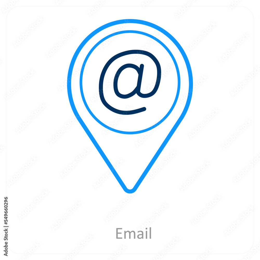 Email and location icon concept Email and location icon concept