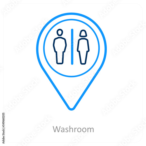 Washroom and location icon concept © popcornarts