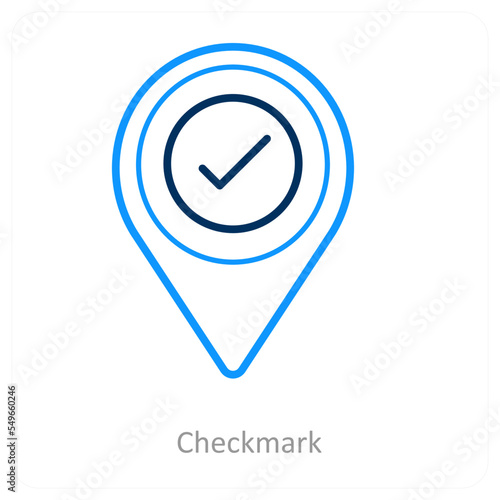 Checkmark and location icon concept Free Download Checkmark and location icon concept - GFXLoad