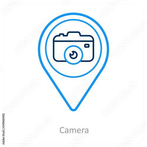 camera and location icon concept