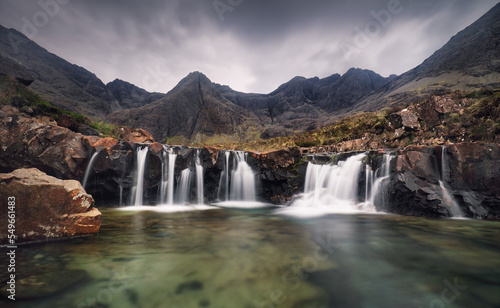 Isle of Skye - Fairy pool waterfall in Scotland  UK