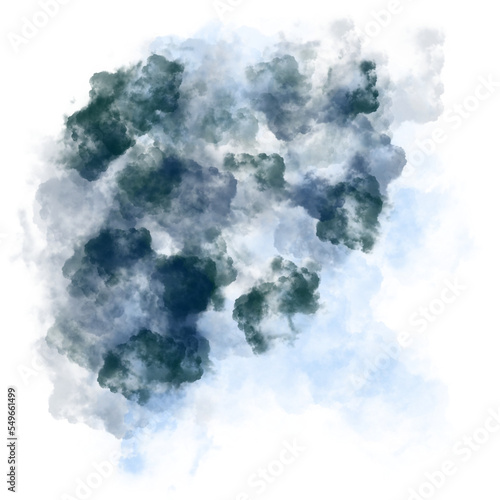 blue watercolor smoke splash 