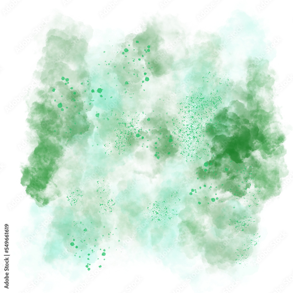 green watercolor smoke splash 