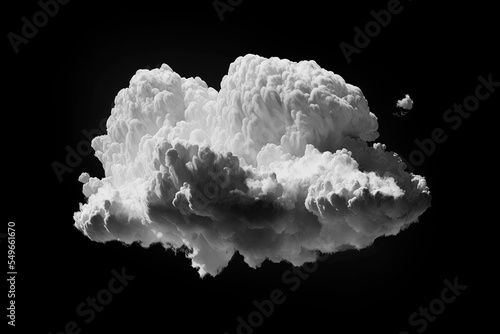 White cloud isolated on black background ,Textured smoke 