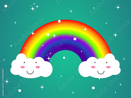 Rainbow blend icon isolated on gradient background vector