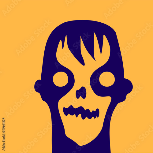 Portrait of a zombie. Vector illustration. Minimalism style.