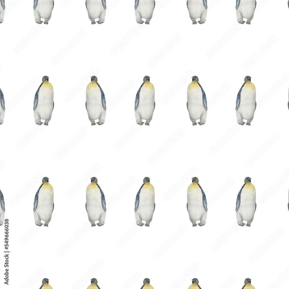 Fototapeta premium Pattern with penguin isolated on white background.For invitation and cards.