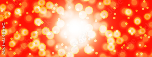 Red, golden bokeh background. Holiday concept and celebration background for New Year, Anniversary, Wedding, Birthday and many more. Abstract bokeh lights background. Defocused bokeh blur lights