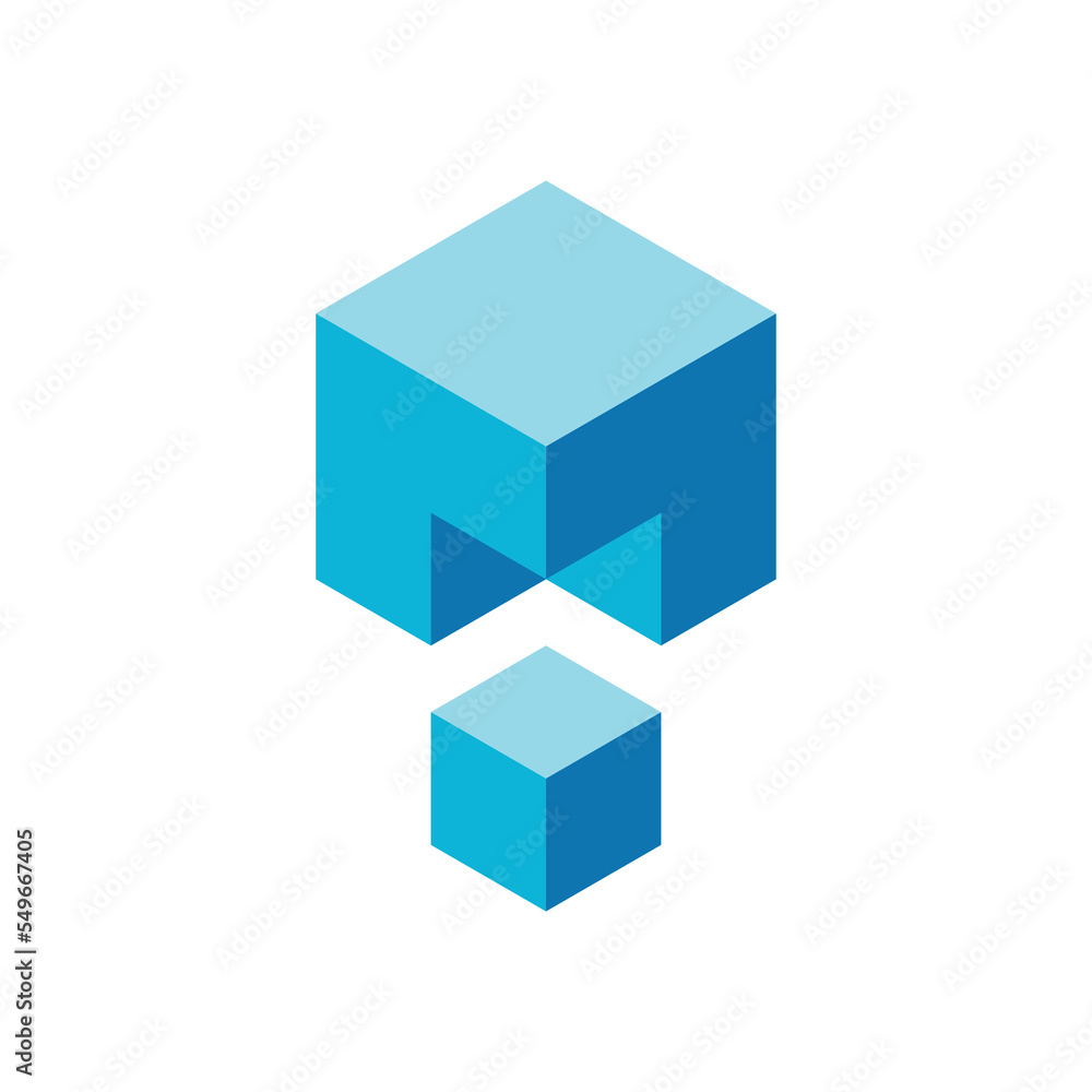 Geometric missing piece of 3d cube. Problem solving puzzle game. Geometric missing piece of 3d cube. Problem solving puzzle game.