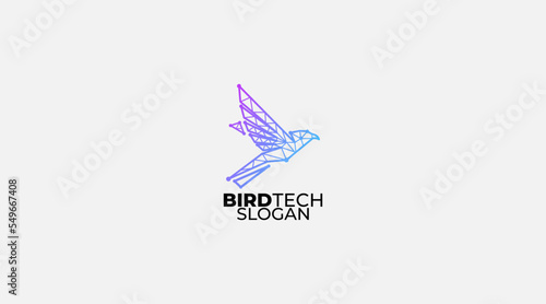Abstract Bird Tech Logo icon Design vector illustration