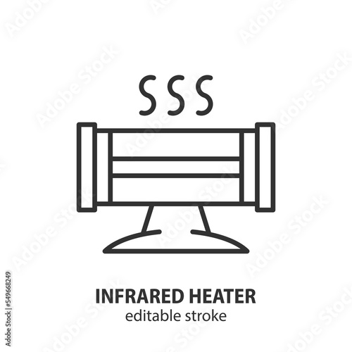 Infrared heater line icon. Vector illustration. Editable stroke.