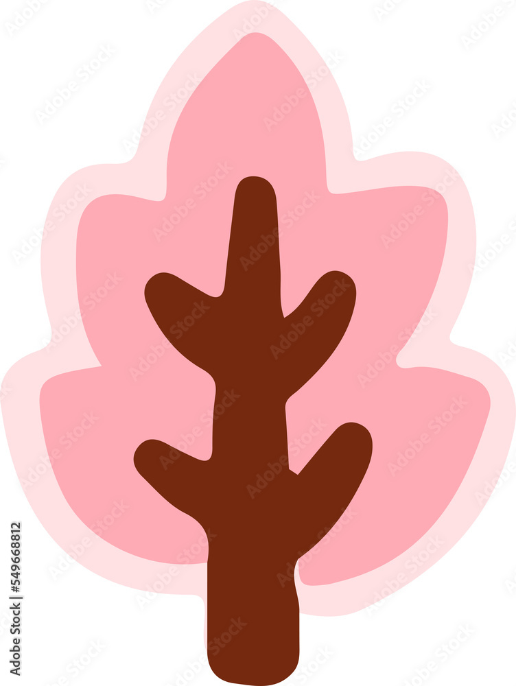 Obraz premium hand draw cute pink tree