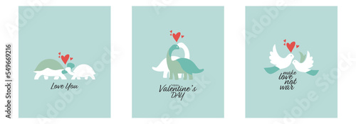 Valentine's Day card set.