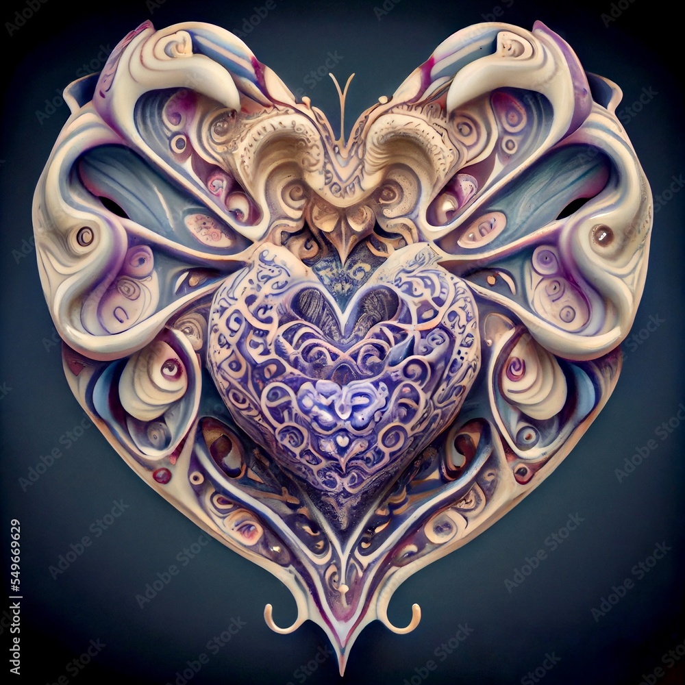 Midjourney abstract render of a heart symbol Midjourney abstract render of a heart symbol