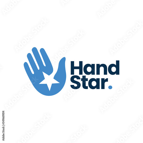hand take star reaching dream logo vector icon illustration
