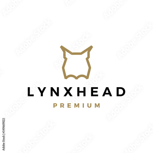 lynx head gold logo vector icon download