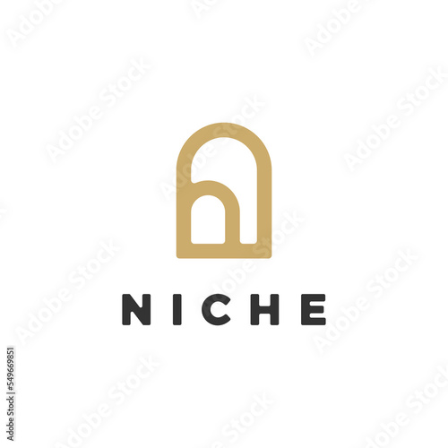 boho niche door bohemian logo vector icon illustration