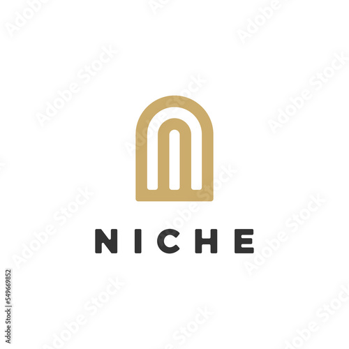 boho niche door bohemian logo vector icon illustration