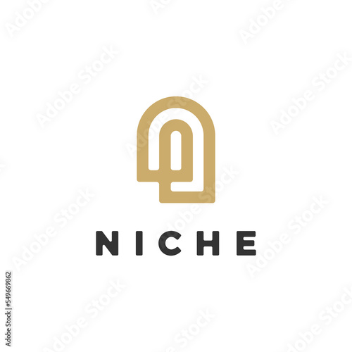 boho niche door bohemian logo vector icon illustration