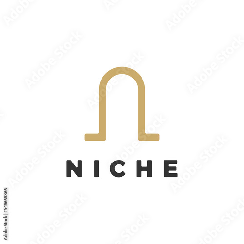 boho niche door bohemian logo vector icon illustration