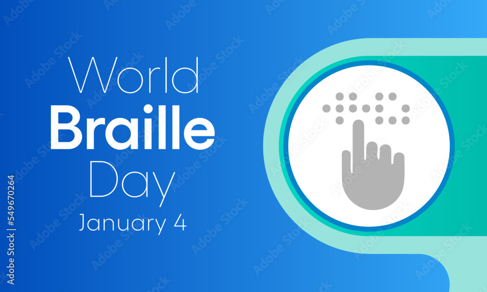 World Braille day is observed every year on January 4. Vector illustration World Braille day is observed every year on January 4. Vector illustration