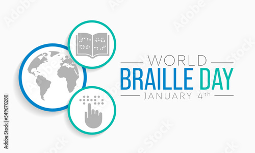 World Braille day is observed every year on January 4. Vector illustration