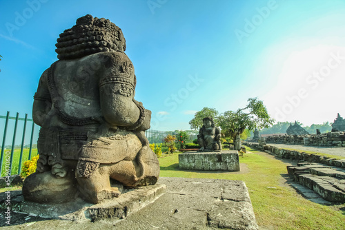 Guardian Statue of Plaosan Lor Temple in Klaten  Central Java  Indonesia. One of the ancient Buddhist temples that is quite large and famous. Candi Plaosan Lor.